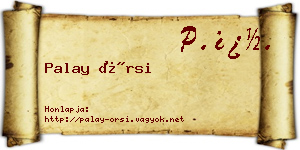 Palay Örsi névjegykártya